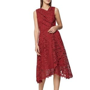 Reiss rayna wrap front lace dress